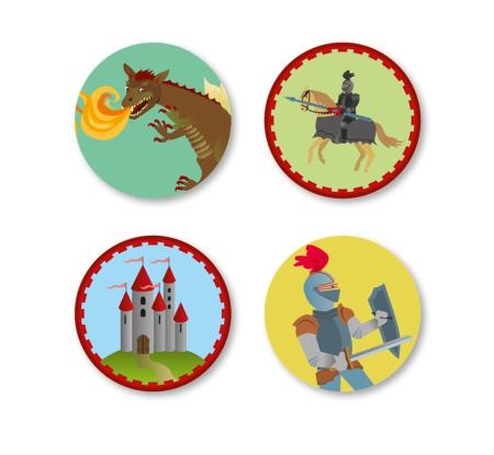 Drache und Ritter Muffinaufleger